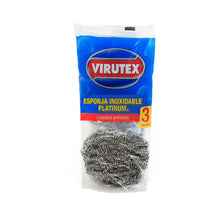 ESPONJA DE ACERO INOXIDABLE PLATINUM 3 UNIDADES VIRUTEX