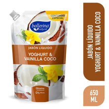 BALLERINA JABON YOG VAINILLA-COCO DP 650ML