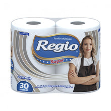 TOALLA PAPEL REGIO SUPER DOBLE HOJA BOLSON 2UNX12PKX30M