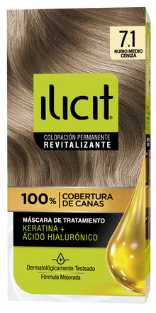 TINTURA ILICIT 7/1 RUBIO MEDIO CENIZ 45G