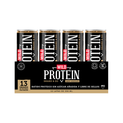 WILD PROTEIN SHAKE & GO CHOCOLATE 310MLX12UN